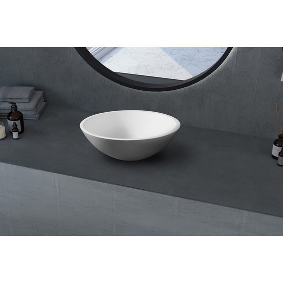 Раковина-чаша Abber Stein 40 см AS2608, белый матовый - фото 2