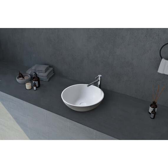 Раковина-чаша Abber Stein 40 см AS2608, белый матовый - фото 3