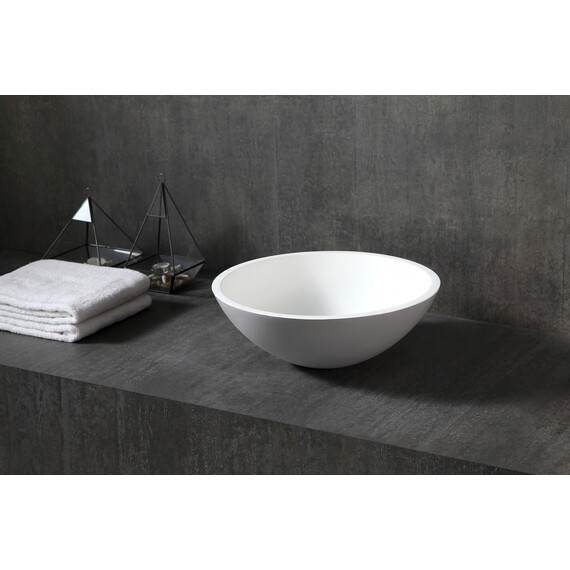 Раковина-чаша Abber Stein 40 см AS2608, белый матовый - фото 4