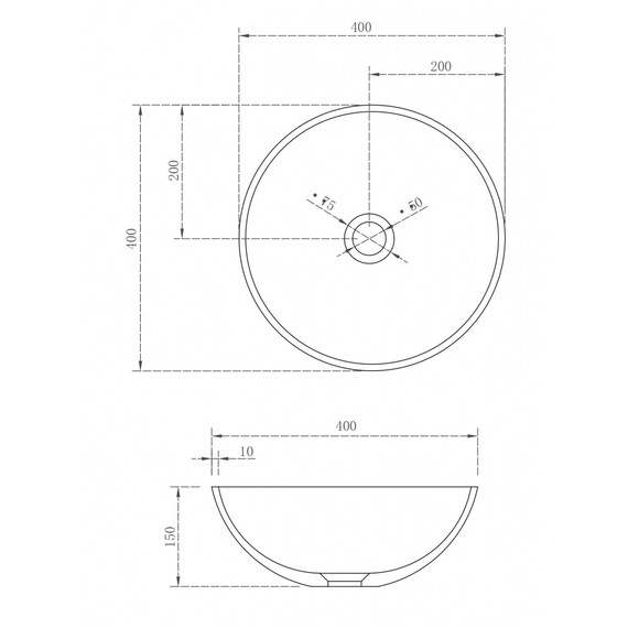 Раковина-чаша Abber Stein 40 см AS2608, белый матовый - фото 5