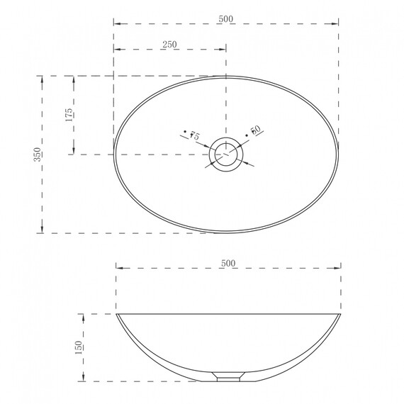 Раковина-чаша Abber Stein 50 см AS2609, белый матовый - фото 3