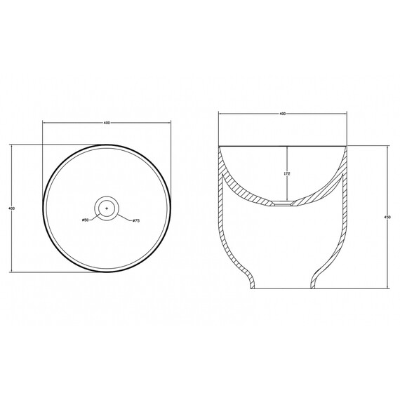 Раковина-чаша Abber Stein 40 см AS2618, белый матовый - фото 5