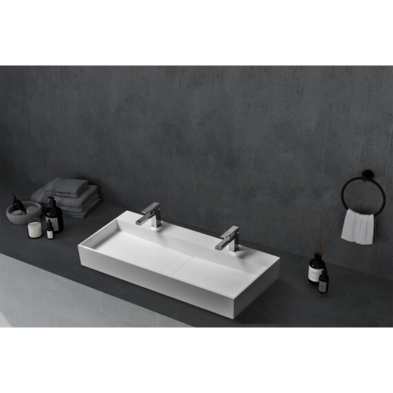 Раковина накладная Abber Stein 120 см AS2642, белый матовый - фото 2