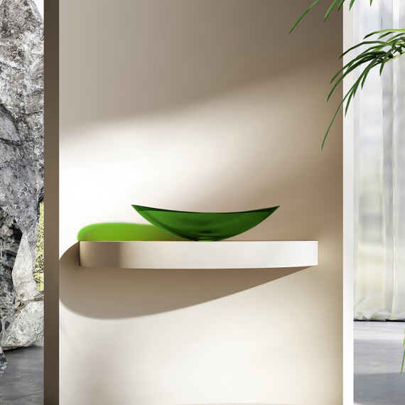 Раковина-чаша прозрачная Abber Kristall 60 см AT2808Emerald, зеленый - фото 4