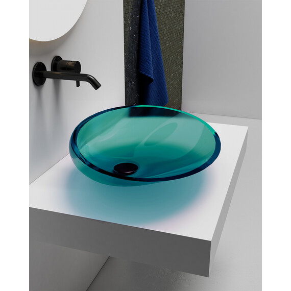 Раковина-чаша прозрачная Abber Kristall 53 см AT2812Aquamarin, бирюзовый - фото 3