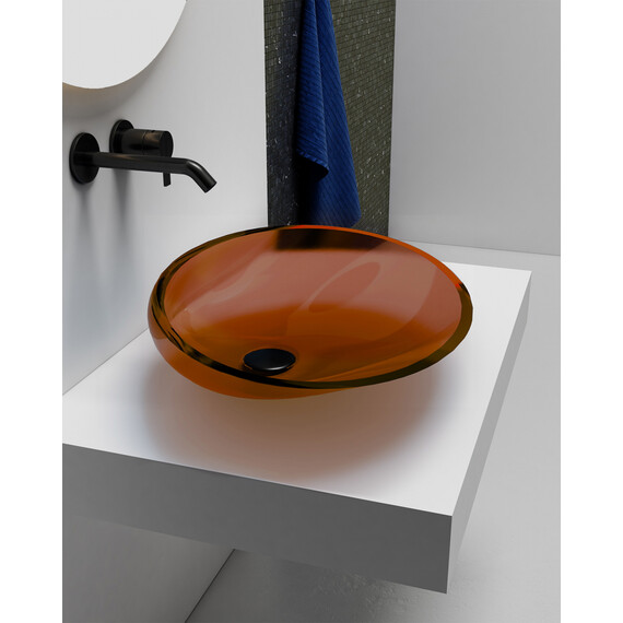 Раковина-чаша прозрачная Abber Kristall 53 см AT2812Opal, коричневый - фото 3