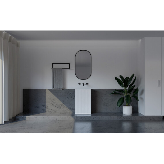 Раковина напольная Abber Stein 50 см AS2503-H, белый матовый - фото 4