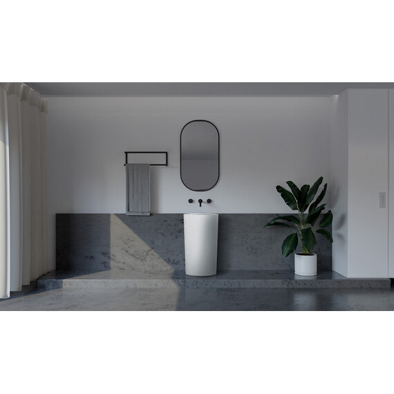 Раковина напольная Abber Stein 50 см AS2504-H, белый матовый - фото 3