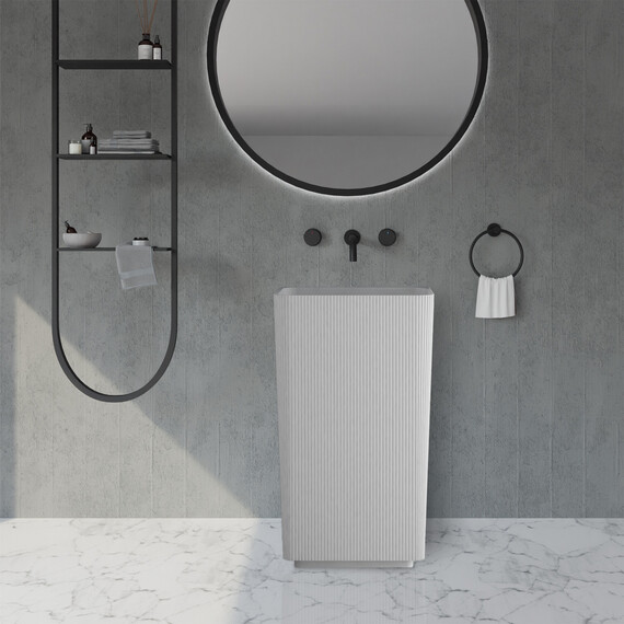 Раковина напольная Abber Stein 50 см AS2505-H, белый матовый - фото 3