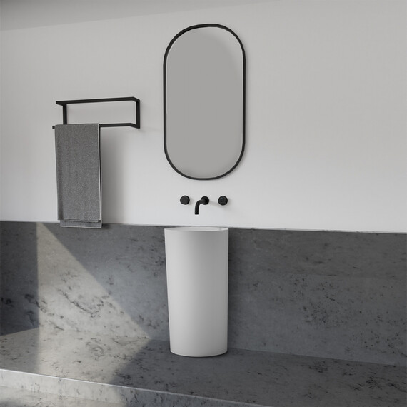 Раковина напольная Abber Stein 45 см AS2506, белый матовый - фото 3