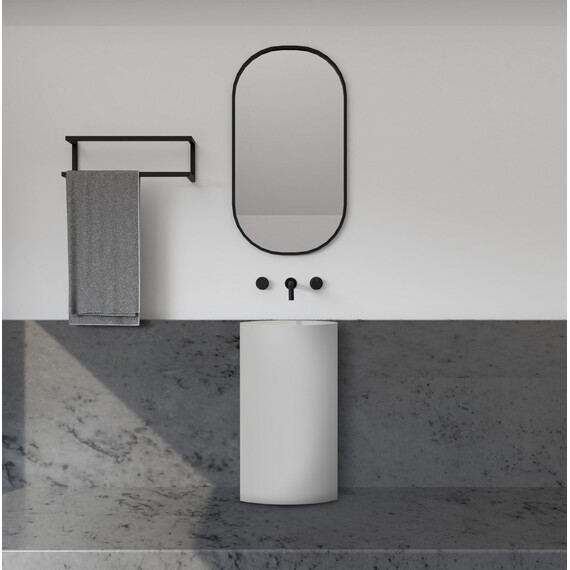 Раковина напольная Abber Stein 45 см AS2506, белый матовый - фото 4