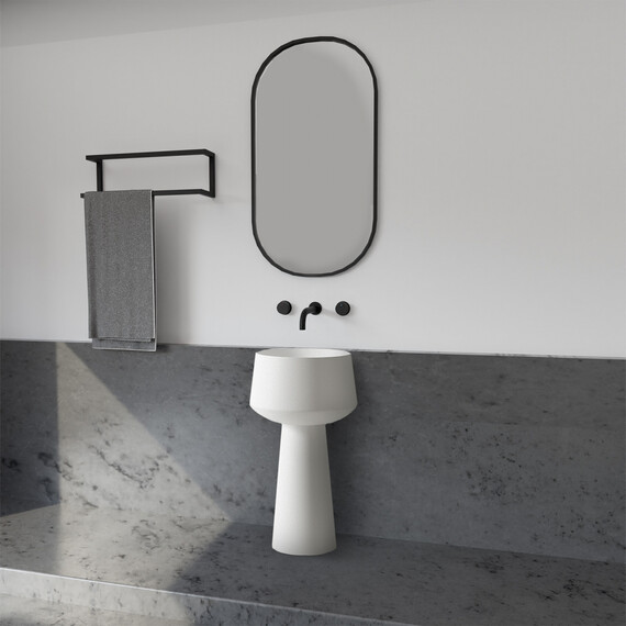 Раковина напольная Abber Stein 50 см AS2508, белый матовый - фото 2