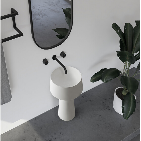 Раковина напольная Abber Stein 50 см AS2508, белый матовый - фото 3