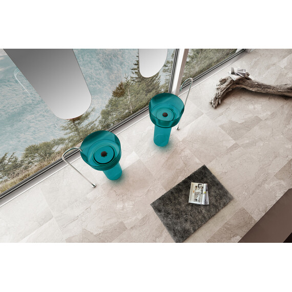 Раковина напольная прозрачная Abber Kristall 45 см AT2702Aquamarin, бирюзовый - фото 3