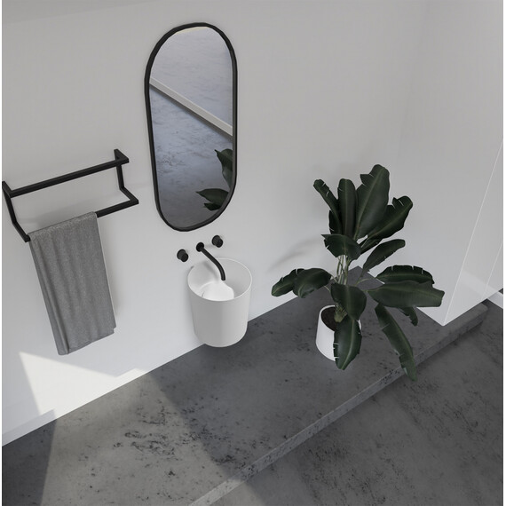 Раковина подвесная Abber Stein 42 см AS2624, белый матовый - фото 2