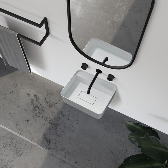 Раковина подвесная Abber Stein 50 см AS2626, белый матовый - фото 4