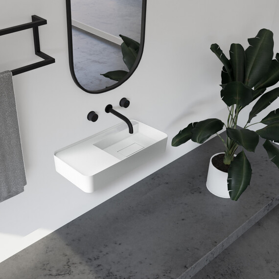 Раковина подвесная Abber Stein 80 см AS2627-0.8, белый матовый - фото 2