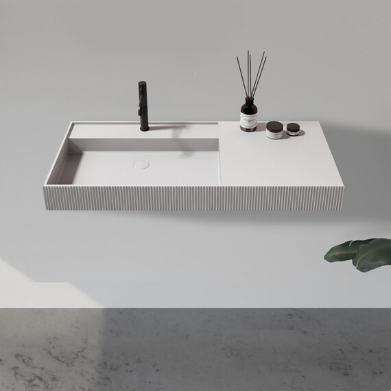 Раковина подвесная Abber Stein 120 см AS2628, белый матовый - фото 3