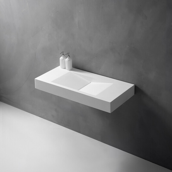 Раковина подвесная Abber Stein 100 см AS2641, белый матовый - фото 3