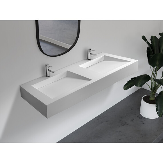 Раковина подвесная Abber Stein 152 см AS2643-1.5, белый матовый - фото 2