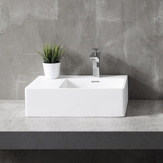 Раковина подвесная Abber Stein 56 см AS2644 R, белый матовый - фото 2