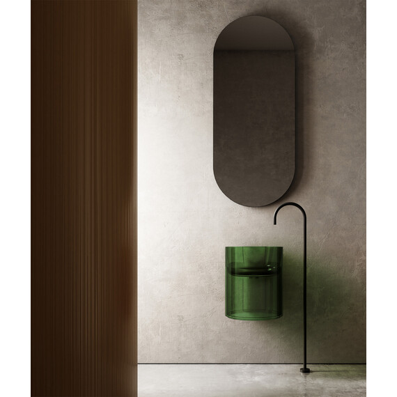 Раковина подвесная прозрачная Abber Kristall 42 см AT2704Emerald, зеленый - фото 2