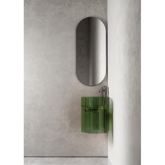 Раковина подвесная прозрачная Abber Kristall 42 см AT2705Emerald, зеленый - фото 2