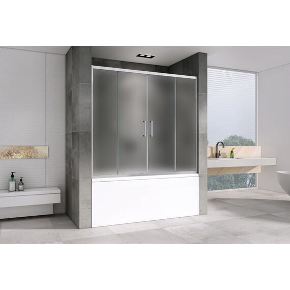 Шторка для ванны Abber Schwarzer Diamant 150 см AG57150M, хром/матовое - фото 2