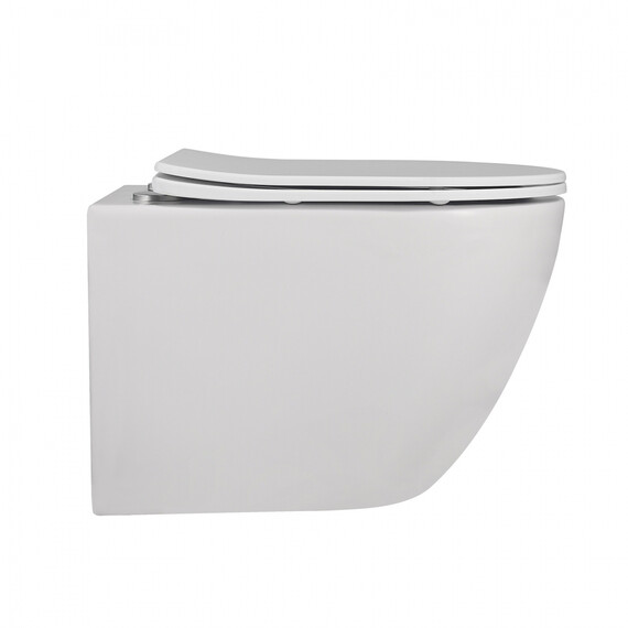 Унитаз подвесной безободковый Abber Bequem AC1100MW с крышкой микролифт, белый матовый - фото 14