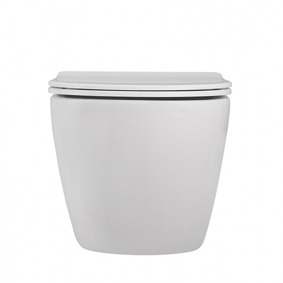 Унитаз подвесной безободковый Abber Bequem AC1100MW с крышкой микролифт, белый матовый - фото 15