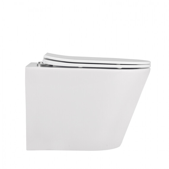 Унитаз подвесной безободковый Abber Bequem AC1102MW с крышкой микролифт, белый матовый, Цвет производителя: белый матовый - фото 2