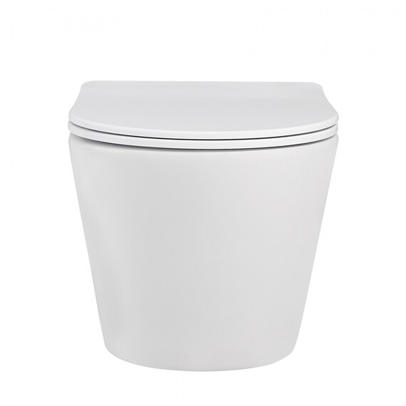 Унитаз подвесной безободковый Abber Bequem AC1102MW с крышкой микролифт, белый матовый, Цвет производителя: белый матовый - фото 11