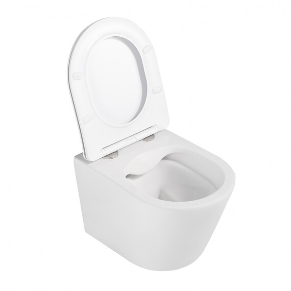 Унитаз подвесной безободковый Abber Bequem AC1102MW с крышкой микролифт, белый матовый, Цвет производителя: белый матовый - фото 4