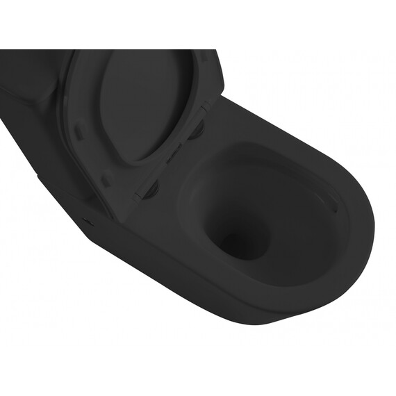 Унитаз-компакт безободковый Abber Bequem AC1112TMB с крышкой микролифт, черный матовый, Цвет производителя: чёрный - фото 19