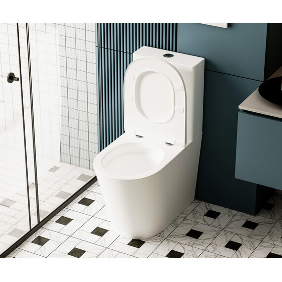 Унитаз-компакт безободковый Abber Bequem AC1112TMW с крышкой микролифт, белый матовый, Цвет производителя: белый матовый - фото 14