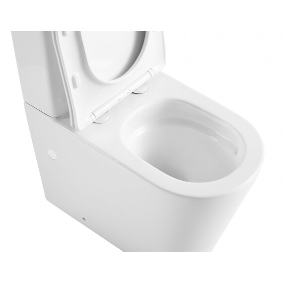 Унитаз-компакт безободковый Abber Bequem AC1112TMW с крышкой микролифт, белый матовый, Цвет производителя: белый матовый - фото 21