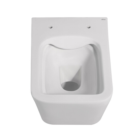 Унитаз подвесной безободковый Abber Rechteck AC1201MW с тонкой крышкой микролифт, белый матовый - фото 17