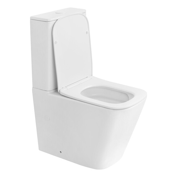 Унитаз-компакт безободковый Abber Rechteck AC1210 с тонкой крышкой микролифт (выпуск горизонтальный), Цвет производителя: белый матовый - фото 17