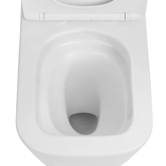 Унитаз-компакт безободковый Abber Rechteck AC1210 с тонкой крышкой микролифт (выпуск горизонтальный), Цвет производителя: белый матовый - фото 18