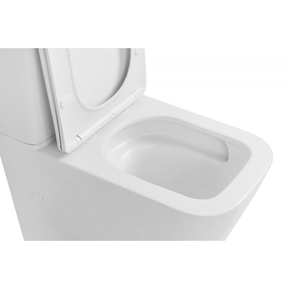 Унитаз-компакт безободковый Abber Rechteck AC1210 с тонкой крышкой микролифт (выпуск горизонтальный), Цвет производителя: белый матовый - фото 19