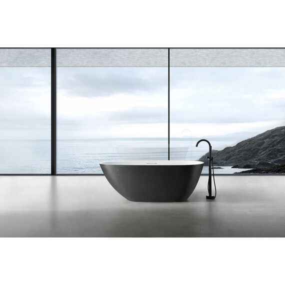 Ванна отдельностоящая Abber Dortmund 170x75 см AM9911BW, чёрно-белый матовый - фото 8