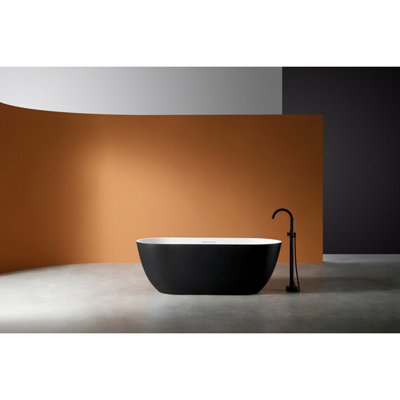 Ванна отдельностоящая Abber Frankfurt 170x75 см AM9941BW, чёрно-белый матовый - фото 8
