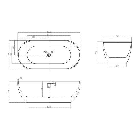 Ванна отдельностоящая Abber 172x79 см AB9241MW, белый матовый - фото 11