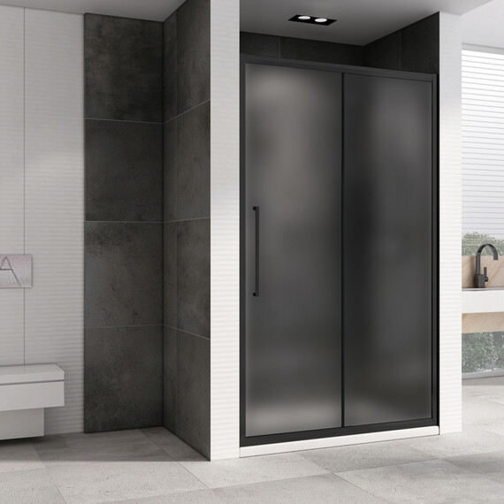 Душевая дверь Abber Schwarzer Diamant 150 см AG30150BMH, чёрный/матовое - фото 2