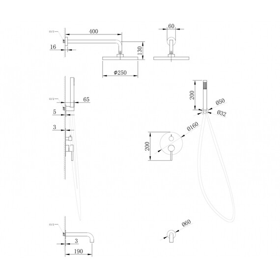 Душевая система для ванны Abber Wasser Kreis AF8117 - фото 4