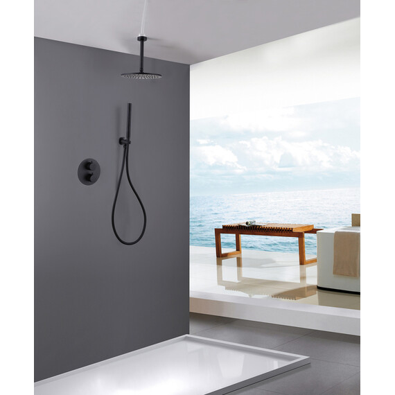 Душевая система для душа Abber Wasser Kreis AF8121B, чёрный матовый - фото 2