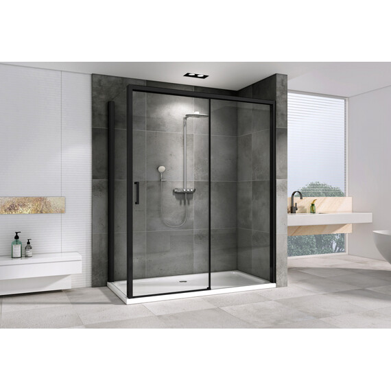 Душевое ограждение Abber Komfort 120х100 см AG93120B-S102B (стекло 8 мм) чёрный/прозрачное - фото 2