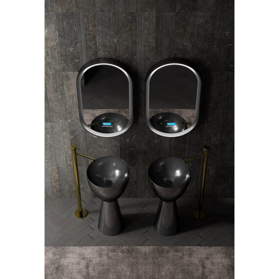 Раковина напольная Abber Karbon 45 см AK2003, чёрный - фото 4