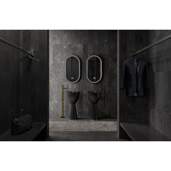 Раковина напольная Abber Karbon 45 см AK2003, чёрный - фото 5