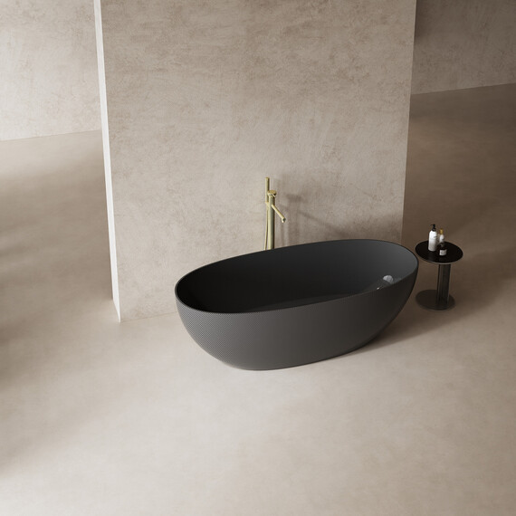 Ванна отдельностоящая Abber Karbon 170x75 см AK9001-1.7, чёрный - фото 11